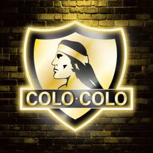 Cartel Colo Colo Dorado Neón y Resina
