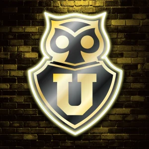 Cartel La U Oro Neón y Resina